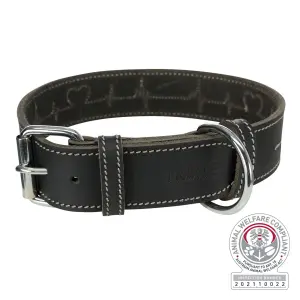 Coleira para cães em couro encerado e desgastado batimento cardíaco Trixie image-0