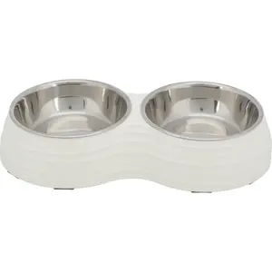 Set van 2 melamine en roestvrijstalen hondenbakken Trixie image-0