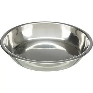 2 ciotole piatte per gatti in melamina e acciaio inox Trixie image-3
