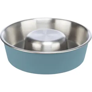 Gamelle pour chien en acier inox et plastique Trixie Slow Feeding image-1