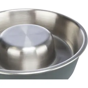 Gamelle pour chien en acier inox et plastique Trixie Slow Feeding image-2