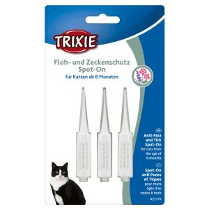 3er-Pack Floh- und Zeckenpipetten für Katzen Trixie Spot-On