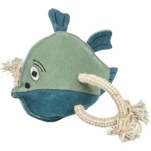 Leather cord fish toy for dogs Trixie image-1