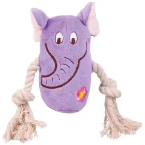 Dieren hondenspeelgoed met pluche touw Trixie image-0