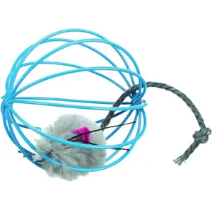 Jouet pour chat souris dans balle à grille, en peluche Trixie image-1
