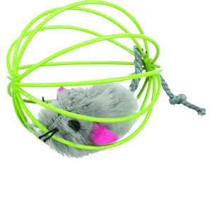 Jouet pour chat souris dans balle à grille, en peluche Trixie image-3
