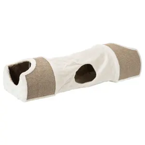 Spieltunnel zum Kratzen mit 2 Unterschlüpfen, Plüsch/Sisal Trixie image-0
