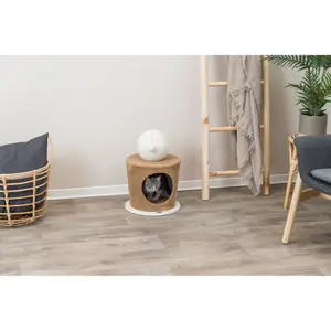 Cozy cat shelter with scratch ball Trixie image-1
