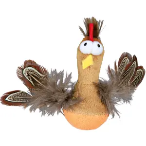 Plüschtiere für Katzen Huhn Culbuto mit Floh/Feder Trixie image-0