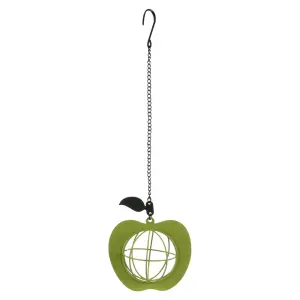 Conjunto de 2 comedouros metálicos para pássaros em forma de maçã com bola de gordura Trixie image-2