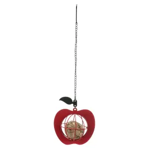 Conjunto de 2 comedouros metálicos para pássaros em forma de maçã com bola de gordura Trixie image-3