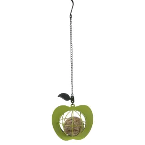 Conjunto de 2 comedouros metálicos para pássaros em forma de maçã com bola de gordura Trixie image-1