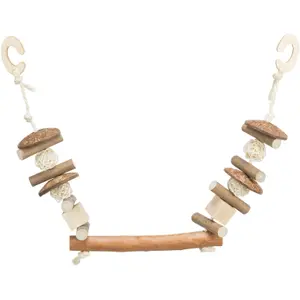 balançoires pour oiseaux ronger en noix de coco/bois/rotin Trixie image-0