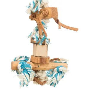 Vogelspeelgoed met touw en houten leren banden Trixie image-1