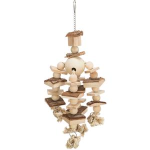 Juguetes para pájaros en cadena con cuerda y cuentas de madera/corcho Trixie image-1