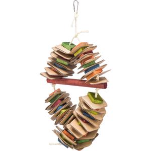 Juguetes para pájaros en cuerda de sisal + cartón, madera Trixie image-1