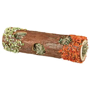 Para coelhos e pequenos roedores - tubo de túnel com casca de madeira e feno Trixie image-0