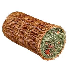 Speelgoed voor konijnen en kleine knaagdieren - rieten tunnel met hooi en wortel Trixie image-0