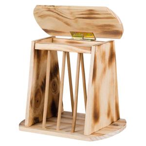Heuraufe mit Holzdeckel und geflammt für Nagetiere Trixie image-1