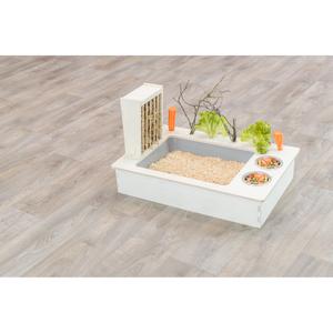 Voederstation voor konijnen en kleine knaagdieren - houten bakjes en rekje Trixie image-1