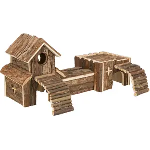 Sistema decorativo de túneis para ratos em madeira de casca de árvore Trixie Frida image-1