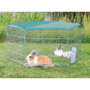 Leefruimte voor kleine dieren met net en zonwering Trixie image-2