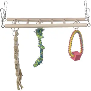 échelles suspend en bois et corde pour rongeur Trixie image-1