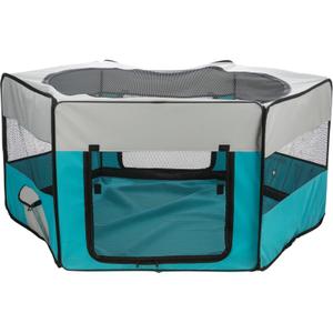 64055-enclos-avec-filet-base-lapins-nains-en-polyester-trixie-turquoise-gris-tu