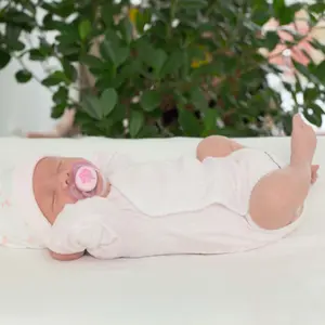 Long-sleeved crossover body for babies Trois Kilos Sept image-1