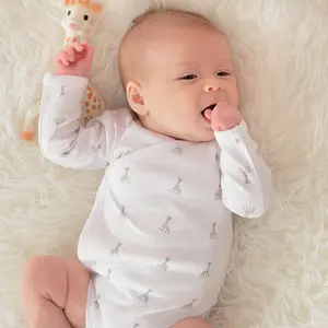 Long-sleeved crossover body for babies Trois Kilos Sept image-1