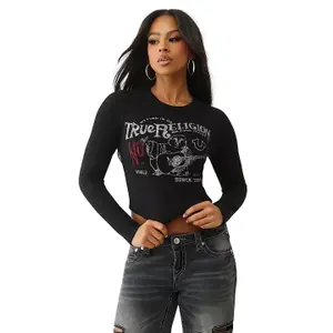 T-shirt med tryck för kvinnor True Religion Buddha