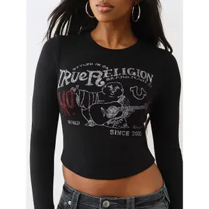 T-shirt med tryck för kvinnor True Religion Buddha image-1