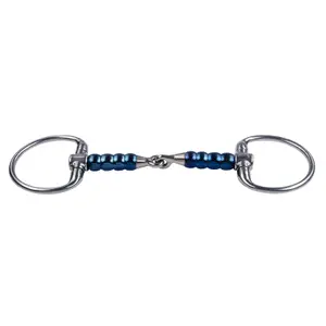 Olive bit for horses Trust Sweet Iron Eggbutt Cherry Roller image-0