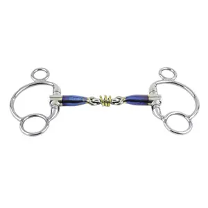 Pessoa horse bits Trust Sweet Iron 2,5 Eggbutt Brass Ring 16 image-0