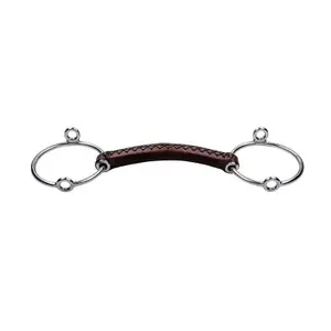 Leather Horse Bit with 2 Rings Trust Gag image-0