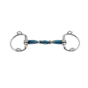 Olive bit for horses Trust Sweet Iron Eggbutt Gag Eliptical image-0