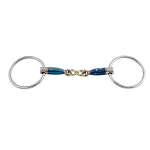 Double snaffle bits for horses Trust Sweet Iron French link image-0