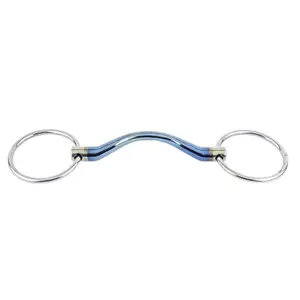 Double snaffle bits for horses Trust Sweet Iron Loose ring medium port image-0