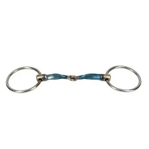 Double snaffle bits for horses Trust Sweet Iron Loose ring slow twist jointed image-0