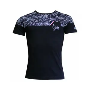 T-shirt Religion Rugby black flower image-0