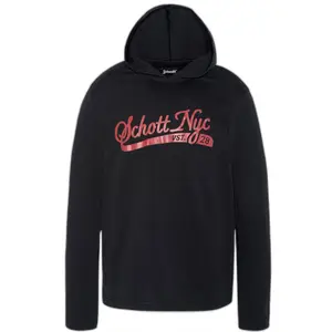 Long sleeve hooded t-shirt with child logo Schott image-0
