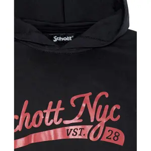 Long sleeve hooded t-shirt with child logo Schott image-1
