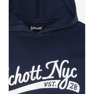 Long sleeve hooded t-shirt with child logo Schott image-1