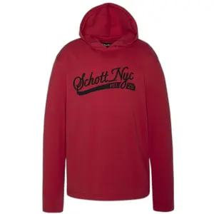 Long sleeve hooded t-shirt with child logo Schott image-0