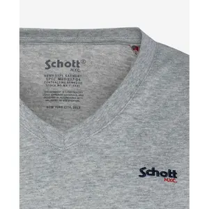 T-shirt col v petit logo Schott casual image-2
