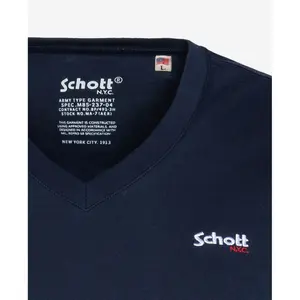 T-shirt col v petit logo Schott casual image-2