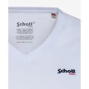 T-shirt col v petit logo Schott casual image-2