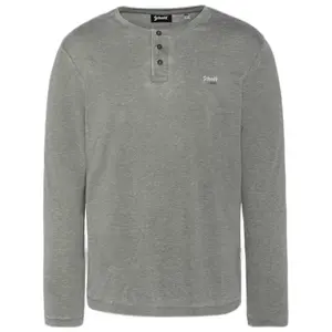 Camiseta de manga larga con cuello tunecino y bordado en el pecho Schott image-0