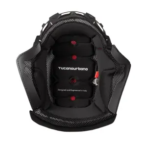 Interior do capacete de motociclista em espuma com almofadas Tucano Urbano El'top image-0