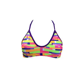 Haut de maillot de bain fille Turbo Colorwaves Pattern Mare image-0